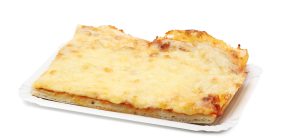 Pizza s šunko in sirom v pladnju